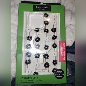 Kate Spade Black and White Floral iPhone 15 Pro Max Case